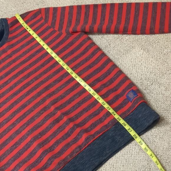 Scotch & Soda Men's Red Gray Stripe Crew Neck Sweatshirt Size Large - Picture 5 of 8